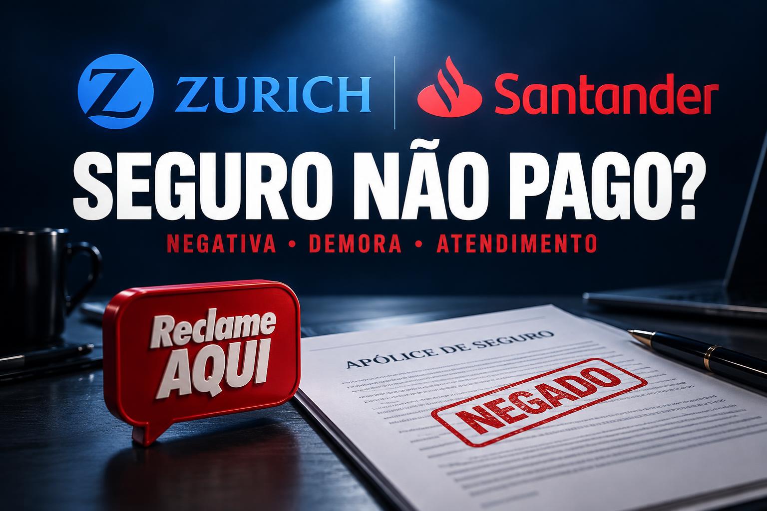 Zurich Santander no Reclame Aqui: veja isso sobre indenização não recebida e atendimento