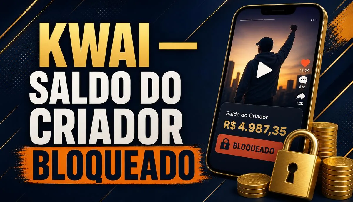 Kwai bloqueou o saldo: recompensas e saques travados na conta do criador