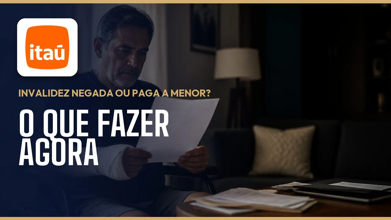 Invalidez negada ou paga a menor pela Itaú Vida e Previdência: como entender e reagir
