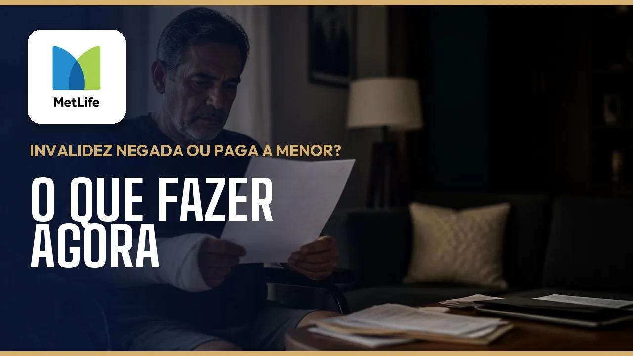 Invalidez negada ou paga a menor pela MetLife Brasil: como entender e reagir