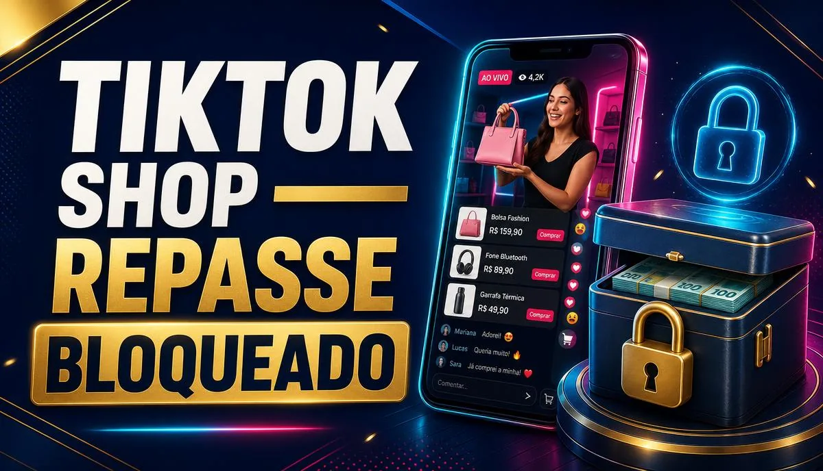 TikTok Shop: repasse bloqueado e conta de vendedor sob análise